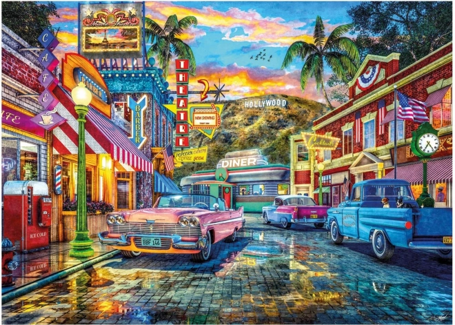 Sestavljanka HOLLYWOOD – retro ulica, 3000 koščkov