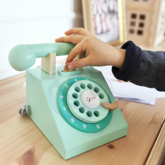 Klasični leseni telefon za otroke