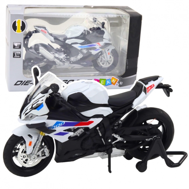 Športni kovinski model motornega kolesa 1:12 beli