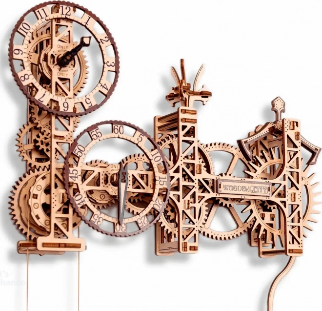 WOODEN CITY 3D sestavljanka Steampunk stenske ure 269 delov