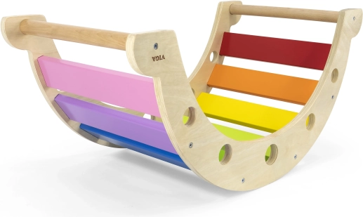 Lesen montessori gugalni most 2v1 Viga – mavrični gugalnik