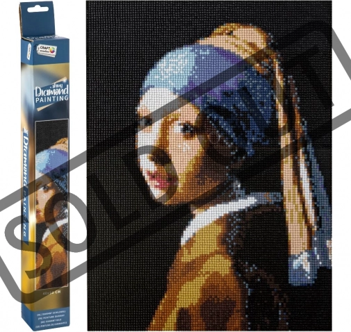 Diamantno slikanje GRAFIX – Dekle z biserom 40 × 50 cm