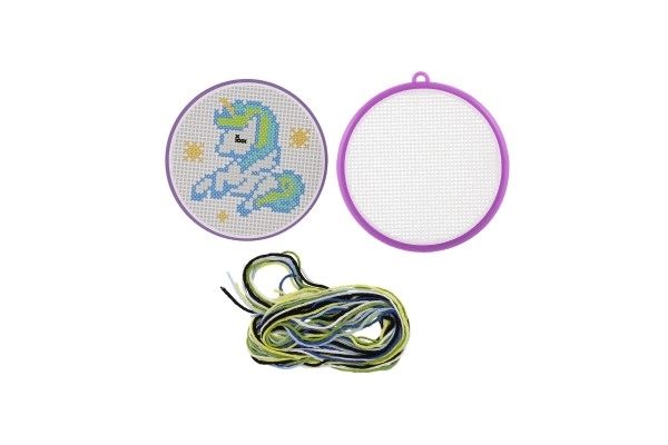 Vezenje s križnim vbodom samorog vezilni okvir 1 predloga 6 preje v blisterju 12,5x18x1cm