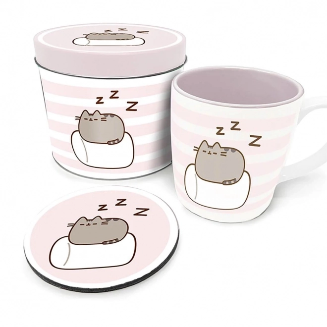 Darilni komplet Pusheen pločevinasta škatla
