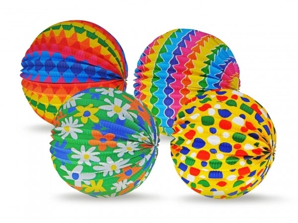 Papirnata ulična krogla premera 25 cm 3 barve v vrečki (brez palčke) karneval