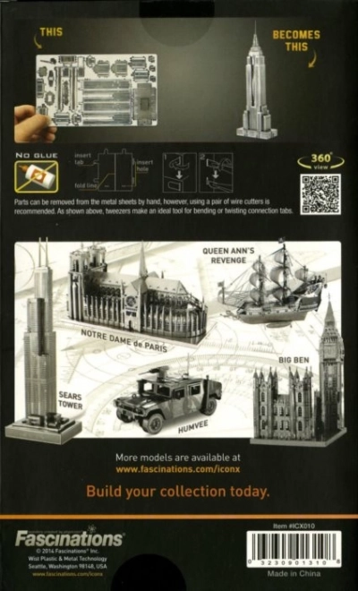 3D kovinski model Empire State Building METAL EARTH