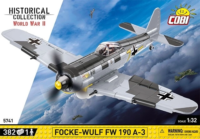 Zgradbena igrača Zgodovinska zbirka WWII Focke-Wulf FW 190 A-3 382 kock