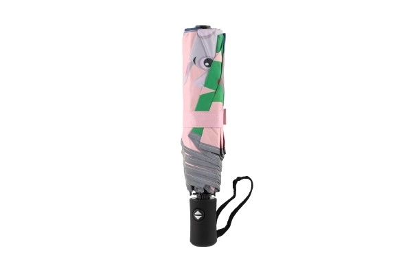 Dežnik Živali zložljiv izstrelitven blago/kovina 28cm roza v vrečki