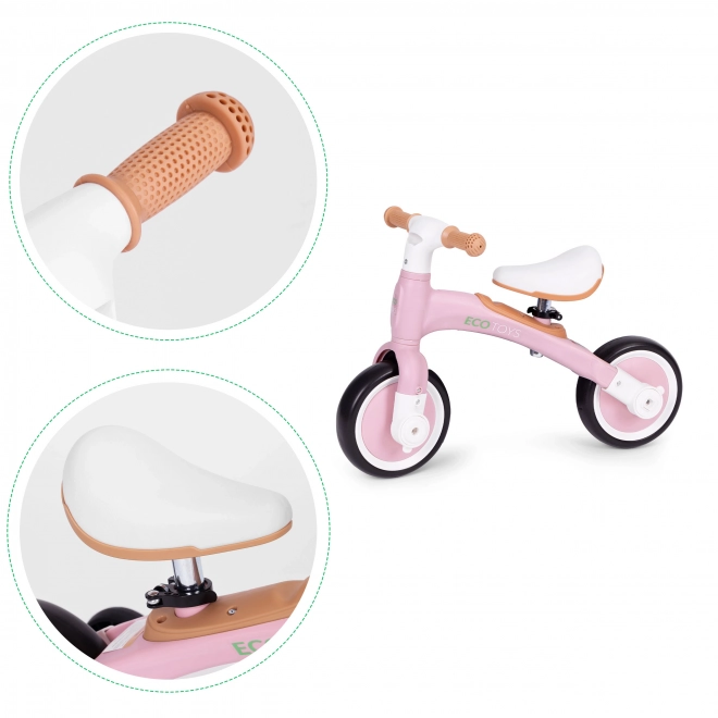 Ravnotežno kolo s pedali - vadbena kolesca 3v1 ECOTOYS – Roza