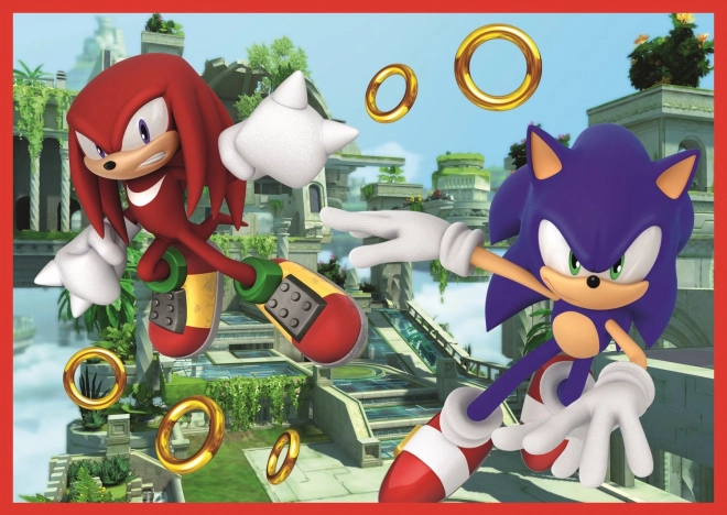Sestavljanka 4v1 Sonic/Sonic The Hedgehog 28,5x20,5cm v škatli 28x28x6cm