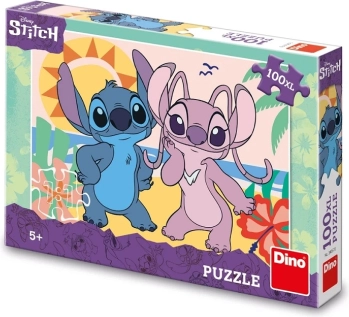 Dino sestavljanka Stitch na plaži 100 XL koščkov