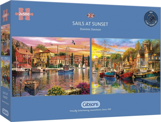 Gibsons Puzzle Jadrnice ob sončnem zahodu 2x500 kosov