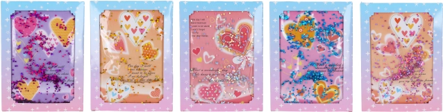 Beležka 15 × 21 cm s srcem in bleščicami v tekočini, 80 listov