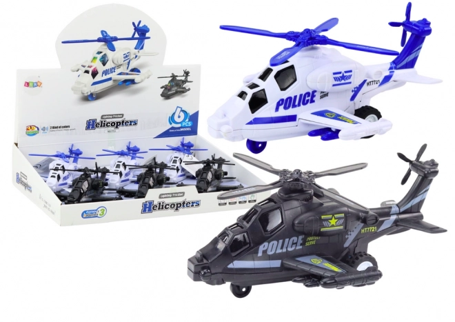 Policijski helikopter s frikcijskim pogonom, lučjo in zvokom