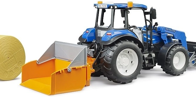 Bruder traktor New Holland T5.120 s čelnim nakladačem in korito
