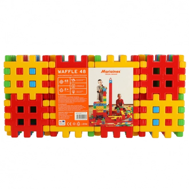 Barvne gradbene kocke Wafle Marioinex - 48 kos