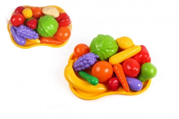 Plastični set sadja in zelenjave z pladnjem