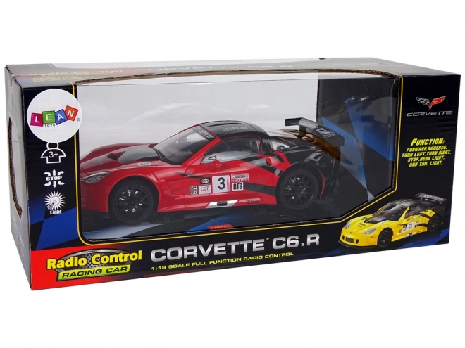 Športni dirkalni RC avto 1:18 Corvette C6.R rdeč 2.4G z osvetlitvijo