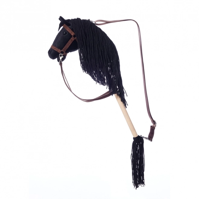 HOPPIHORSE konj na palici hobi konj velikost A4 črn