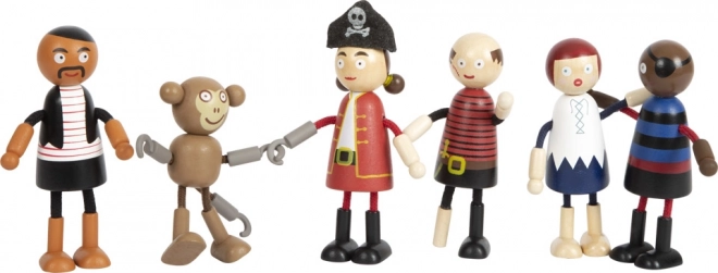 Prilagodljive lesene piratske lutke