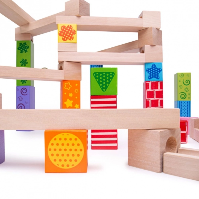 Bigjigs Toys Lesena kroglična proga barvna