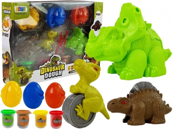 Plastelin Dino Jajca Set 12 Delov 4 Barve