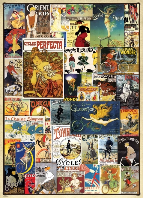 Eurographics puzzle Vintage kolesarski plakati 1000 koščkov