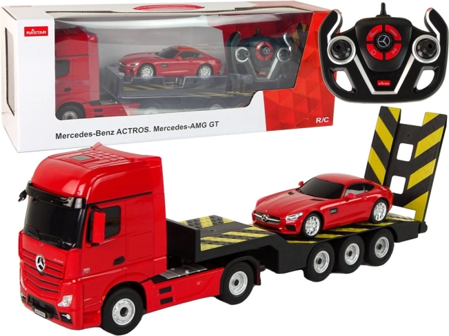 RC avto Mercedes-Benz s polpriklopnikom - rdeč