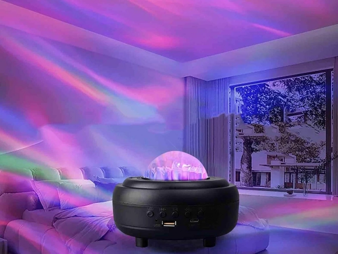Nočni svetlobni projektor aurora z bluetooth zvočnikom