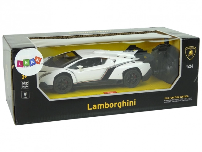 Športni avto R/C 1:24 Lamborghini Veneno Bela 2.4 G Luči