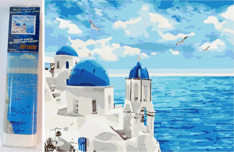 NORIMPEX diamantno slikanje z diamanti oblaki nad Santorinijem 30 × 40 cm