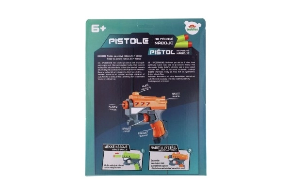 Pištoli 2 kos 12cm plast za penaste naboje + 6 kos nabojev na kartončki