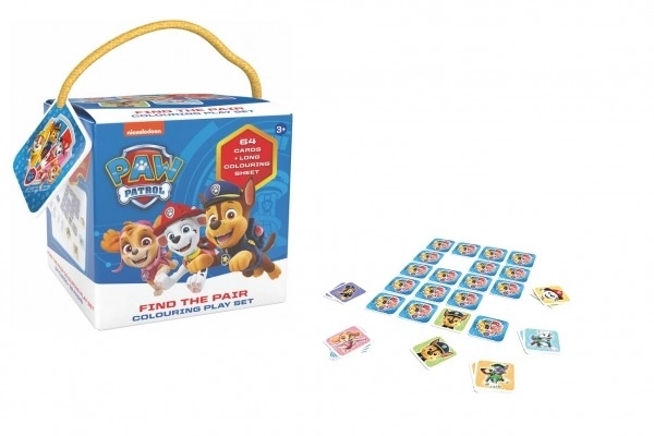 Pexeso za na pot za barvankami Tlapkova patrulja/Paw Patrol v škatli 12x12cm