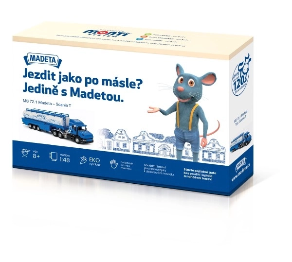 Gradbeni komplet Monti System MS 72.1 Madeland Scania T 1:48 v škatli 32x21x7,5cm