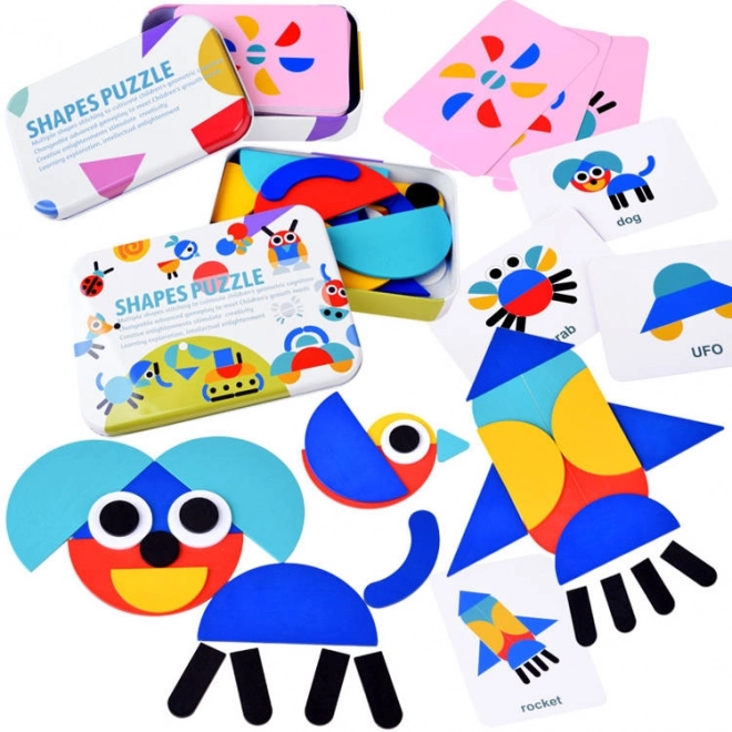 Lesena sestavljanka Montessori Tangram