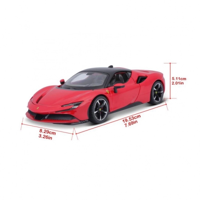 Model avtomobila Ferrari SF90 Stradale rdeč 1:24 Bburago