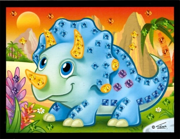 Mozaikna slika mini svetleči dinozaver 10x12cm mix vrst
