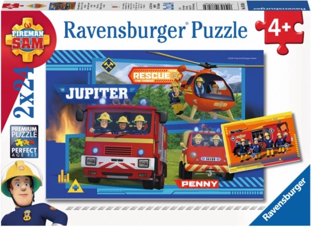 Ravensburger sestavljanka Gasilec Sam: izvoz 2×24 koščkov