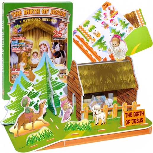 3D puzzle betlehemske jaslice, 25 kosov