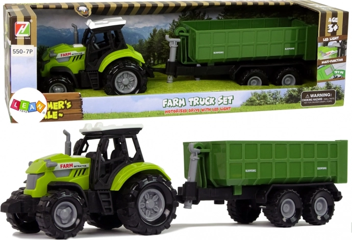 Zeleni traktor z odstranljivim priklopnikom z zvoki