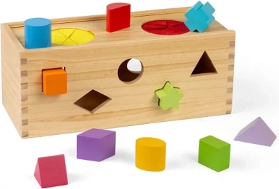 Bigjigs Toys Lesena skrivnostna škatla za vstavljanje in razvrščanje oblik