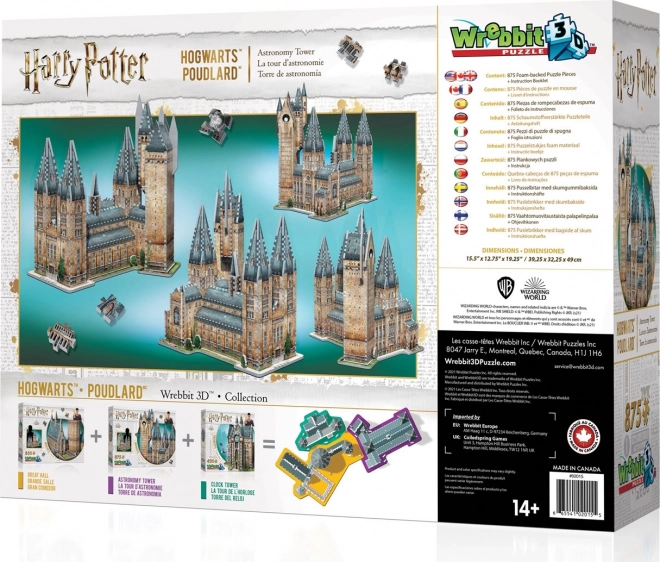 WREBBIT 3D sestavljanka Harry Potter: Bradavičarka, Astronomski stolp 875 kosov
