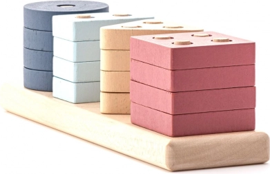 Cubika Pastel razvrščanje oblik V – lesena sestavljanka 17 delov