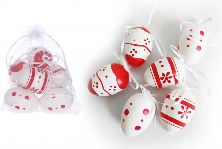 Dekorativna plastična pobarvana jajčka 6 cm