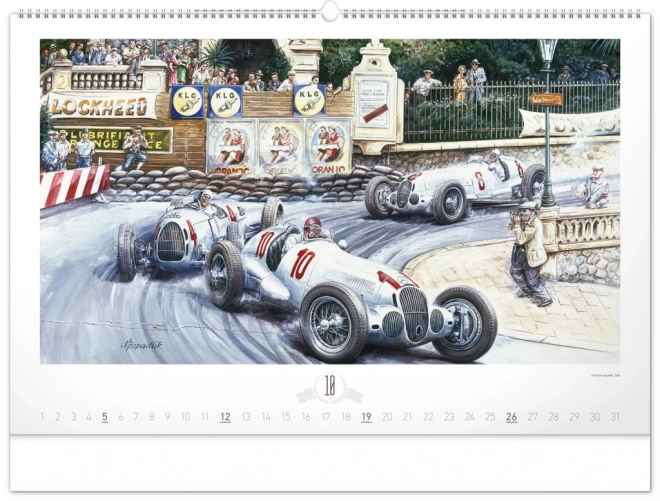 NOTIQUE Stenski koledar Oldtimers – Václav Zapadlík 2025, 64 x 42 cm