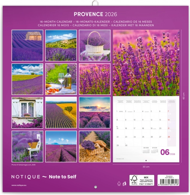 Koledar za beležke Provence 2026