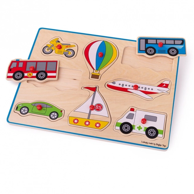 Lesena sestavljanka vozila Bigjigs Toys