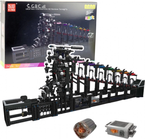 Gradbeni set za kroglični tobogan z električnim motorjem, 2520 delov