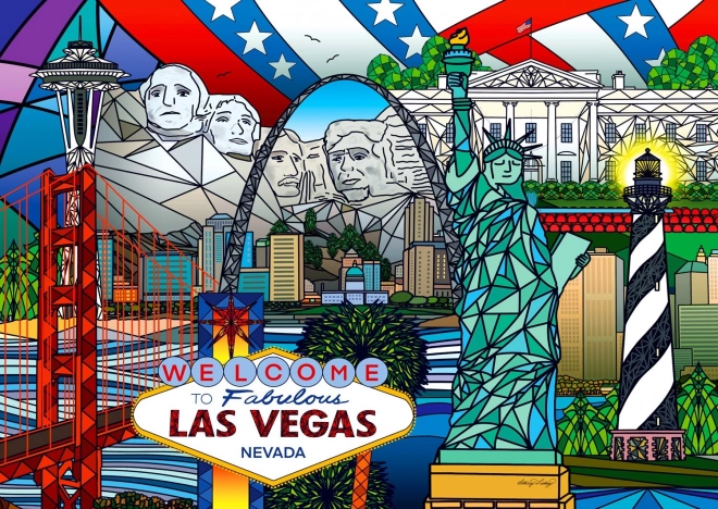 ENJOY puzzle kolaž ameriških znamenitosti – 1000 kosov
