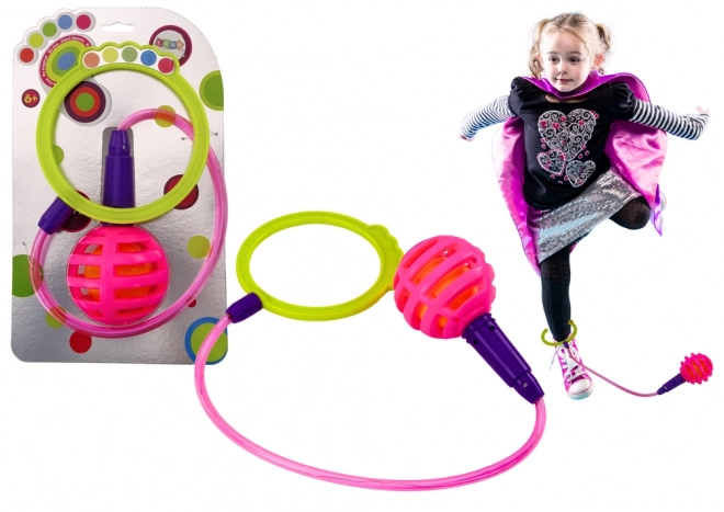 Skákací Skipper Hula Hop na Nozi Roza z LED diodami